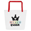 Bingo Queen Tote Bag | Queen of the Game Large Carryall – red front