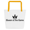 Bingo Queen Tote Bag | Queen of the Game Large Carryall – yellow back