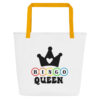 Bingo Queen Tote Bag | Queen of the Game Large Carryall – yellow front