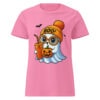 BOO! Ghost with Pumpkin & Coffee T-Shirt | Women’s Halloween Softstyle Tee – front