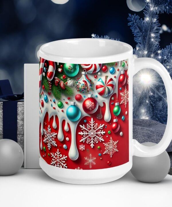 Candy Cane Christmas Mug | Festive Peppermint Holiday Cup – white handle right