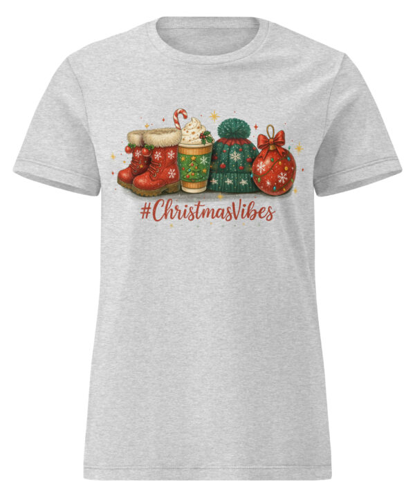 ChristmasVibes | Women’s Holiday Softstyle T-Shirt – grey front