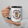 Coffee Is My Love Language Mug | Fun Iced Coffee Lover Gift – white inside black left