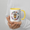 Coffee Is My Love Language Mug | Fun Iced Coffee Lover Gift – white inside yellow right
