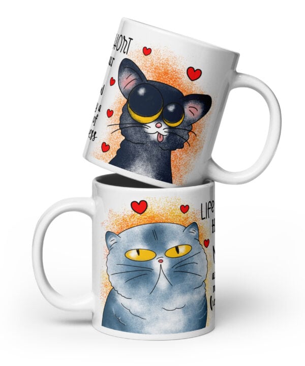 Cup of Purr-fection Mug | Cozy Cat Hug Coffee Cup – white front 6