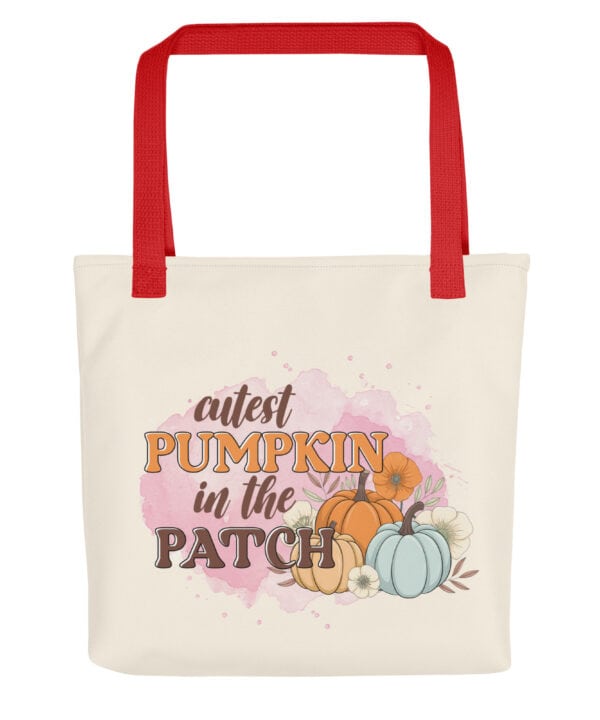 Cutest Pumpkin in the Patch Tote Bag | Cozy Fall Vibes – red