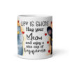Feline Hugs & Happiness Mug | Sweet Cat Coffee Cup – white front