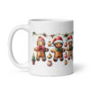 Gingerbread Friends Merry Christmas Mug | Festive Holiday Cup – white handle left