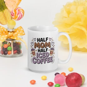 Half Mom Half Iced Coffee Mug | Fun Gift for Coffee-Loving Moms