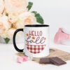Hello Fall Mug with Color Inside – inside black left