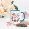 Hello Fall Mug with Color Inside – inside blue right