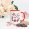 Hello Fall Mug with Color Inside – inside orange right