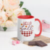 Hello Fall Mug with Color Inside – inside red right
