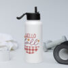 Hello Fall Stainless Steel Water Bottle with Straw Lid (32 oz) – white right