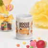 Hocus Pocus Mug | I Need Coffee to Focus Halloween Cup – white front