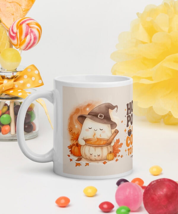 Hocus Pocus Mug | I Need Coffee to Focus Halloween Cup – white handle left