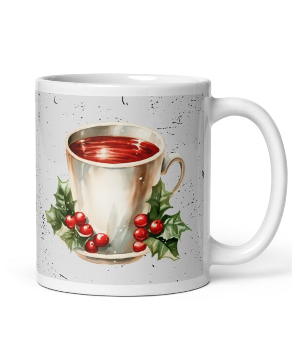 Golden Holly Christmas Mug Elegant Holiday Design