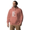 I Like To Get High | Rock Climbing Unisex Hoodie – dusty rose left front