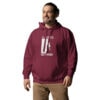 I Like To Get High | Rock Climbing Unisex Hoodie – maroon left front