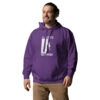 I Like To Get High | Rock Climbing Unisex Hoodie – purple left front