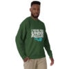I Work Well Under Pressure Sweatshirt | Fun Gift for Divers & Ocean Lovers – forest green right front