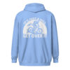 It’s Just a Hill, Get Over It | Mountain Biking Zip Hoodie – blue back