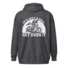 It’s Just a Hill, Get Over It | Mountain Biking Zip Hoodie – dark heather back