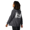 It’s Just a Hill, Get Over It | Mountain Biking Zip Hoodie – dark heather back