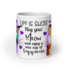 Life Is Short Hug Your Meow Mug | Cute Cat Lovers Cup – white front