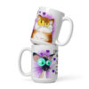 Life Is Short Hug Your Meow Mug | Cute Cat Lovers Cup – white front 6