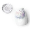 Lilac Watercolor Wine Tumbler | Elegant Floral Stainless Cup – white left