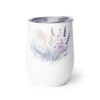 Lilac Watercolor Wine Tumbler | Elegant Floral Stainless Cup – white left