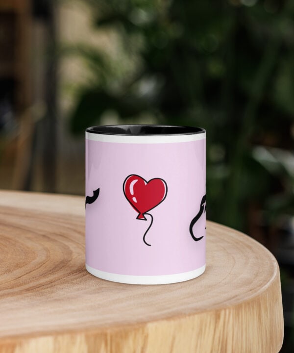 Mariam Mug with Heart – Arabic Calligraphy – white inside black front