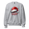 Merry Christmas Santa Hat Sweatshirt | Cozy Holiday DTFLex Print – grey front