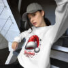 Merry Christmas Santa Hat Sweatshirt | Cozy Holiday DTFLex Print – white front