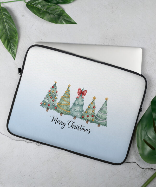 Merry Christmas Trees Laptop Sleeve – front