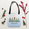 Merry Christmas Trees Tote Bag – black