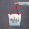 Merry Christmas Trees Tote Bag – red