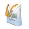 Merry Christmas Trees Tote Bag – yellow front
