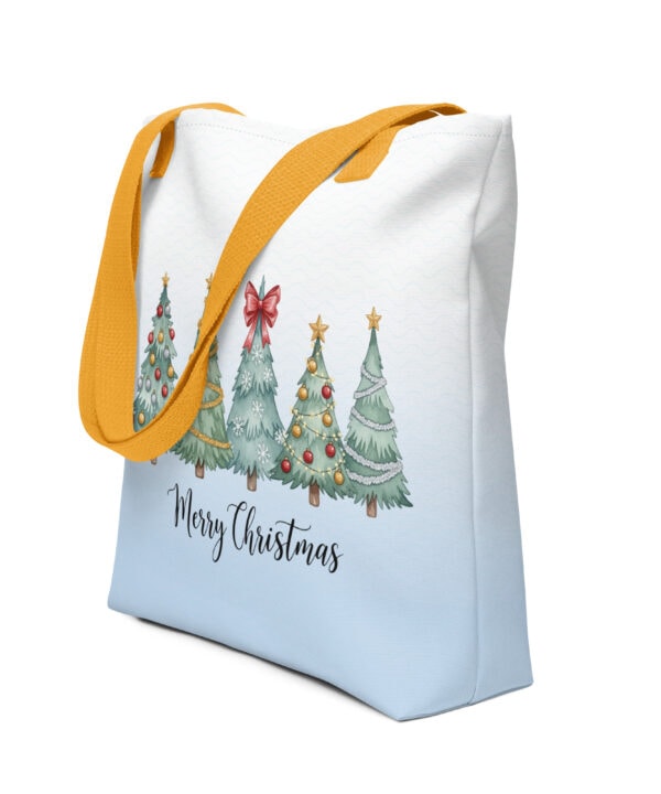 Merry Christmas Trees Tote Bag – yellow front