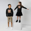 Merry Gingerbread Kids Eco Hoodie | Festive Holiday Sweatshirt – black front