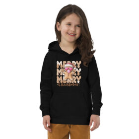 Merry Gingerbread Kids Eco Hoodie | Festive Holiday Sweatshirt
