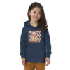 Merry Gingerbread Kids Eco Hoodie | Festive Holiday Sweatshirt – navy front