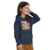 Merry Gingerbread Kids Eco Hoodie | Festive Holiday Sweatshirt – navy right front