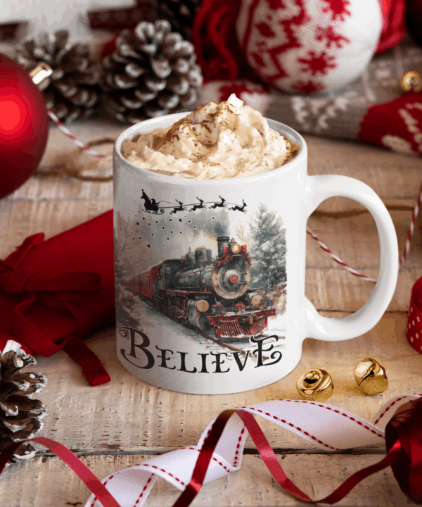 Believe in the Magic of Christmas Mug | Festive Train Edition