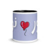 Noor Mug with Heart – Arabic Calligraphy – white inside black front