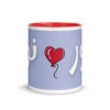 Noor Mug with Heart – Arabic Calligraphy – white inside red front