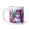 Purple Christmas Mug | Cozy Snowman Winter Wonderland Cup – purple white handle left