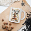 Scarecrow Kisses Retro Halloween Mug | Harvest Wishes Fall Coffee Cup – white
