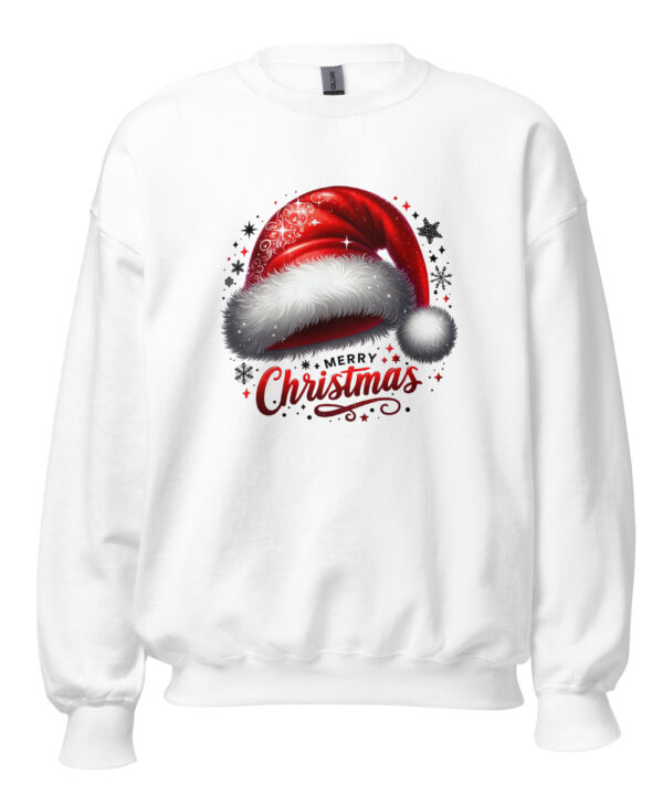 Merry Christmas Santa Hat Sweatshirt – Cozy Holiday DTFlex Print